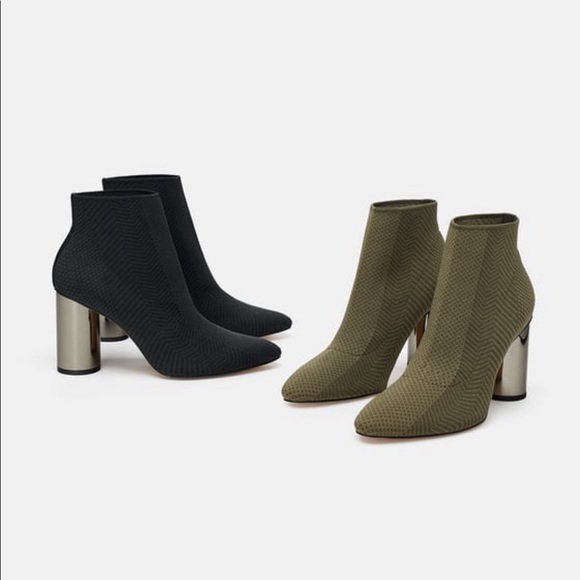 zara fabric ankle boots